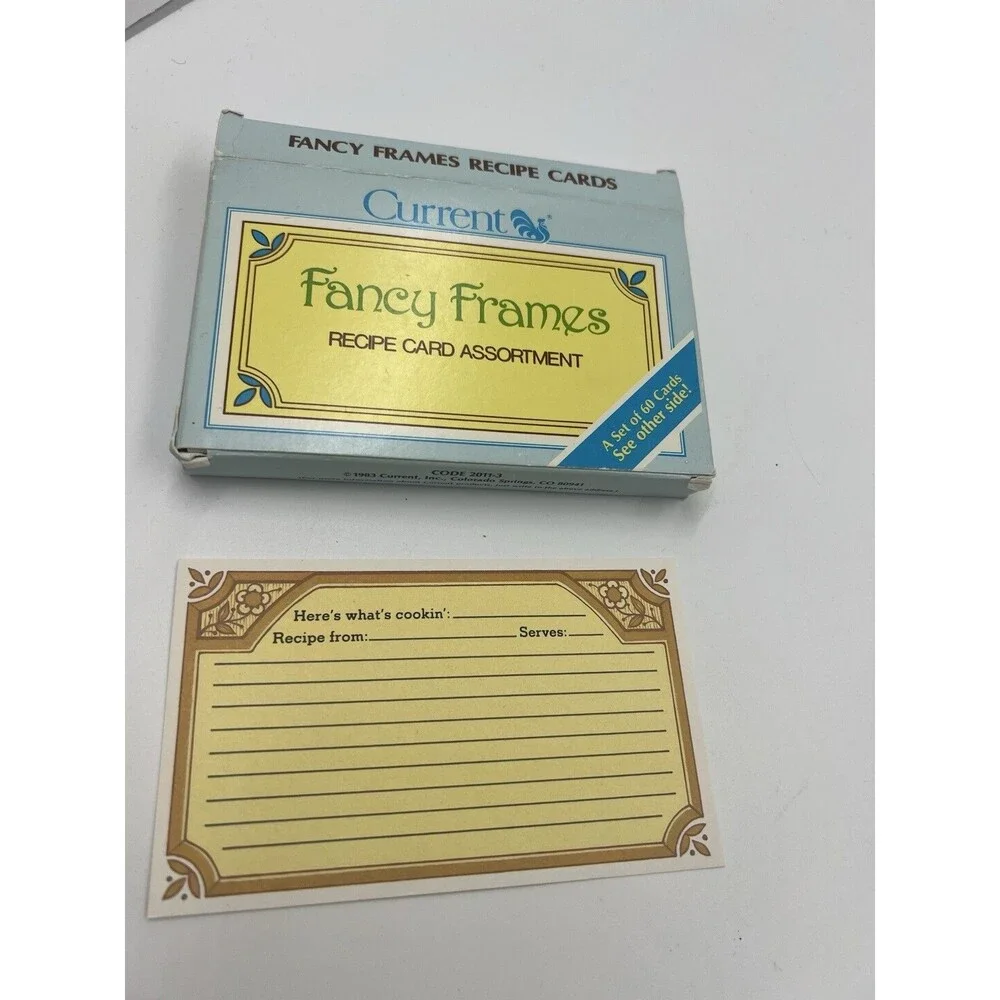 VTG 1983 Current Inc- Graphic Fancy Frame Assortment 60 pk Blank Recipe Cards
